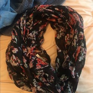 Black Floral infinity scarf