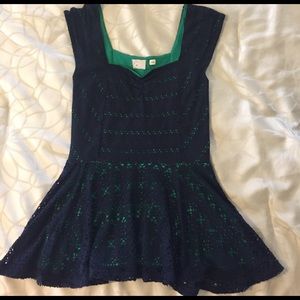 Navy lace Anthropologie top