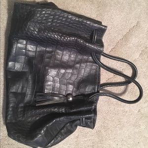 Furla black snakeskin leather purse