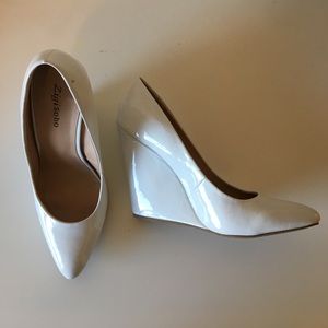 White wedge heel
