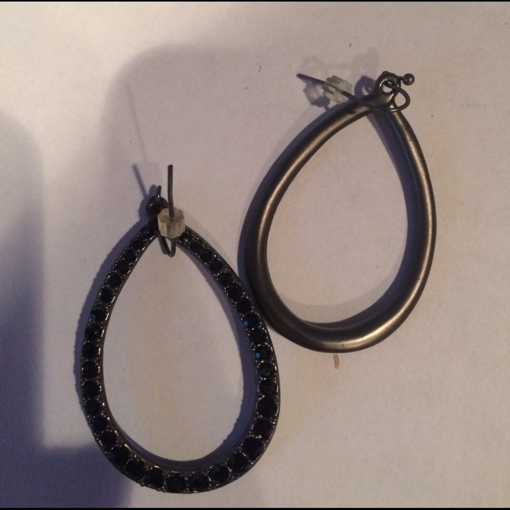 Lia Sophia Black stone earrings.