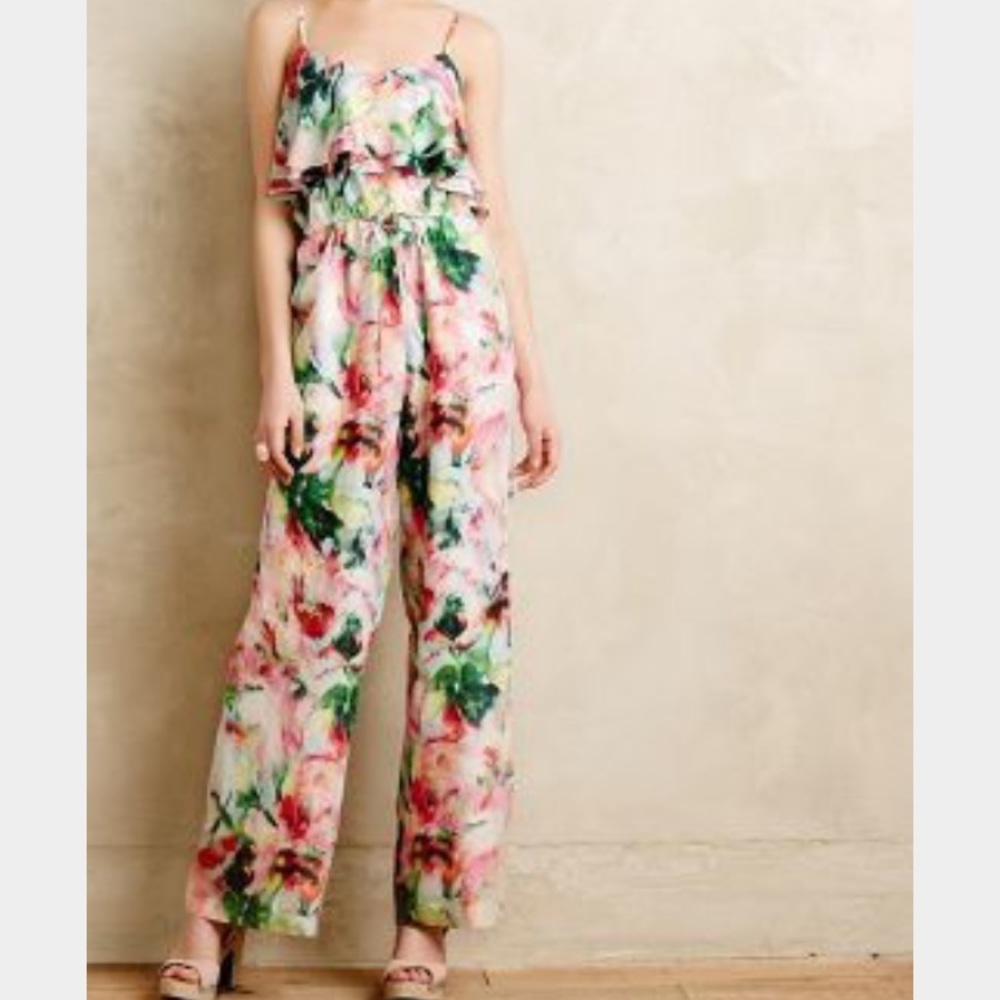 Anthropologie fleur wood jumpsuit