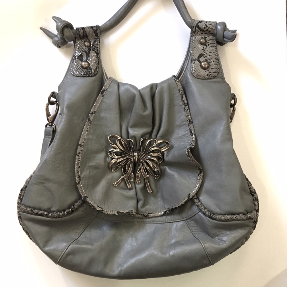 Betsey Johnson Gray Leather Purse