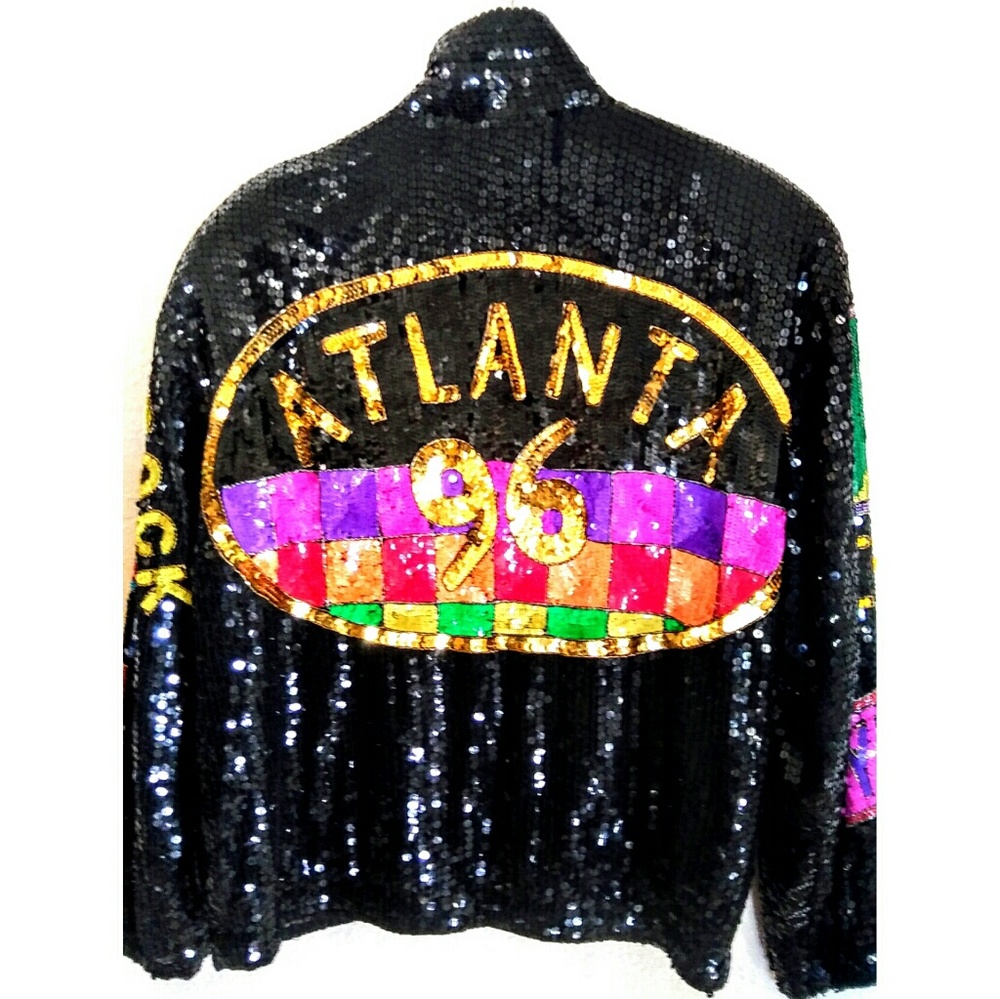 96 Vintage Sequin bead ATL POP ART Bomber jacket