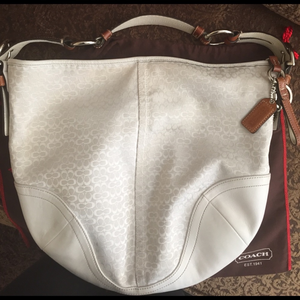 Coach signature bucket style/ hobo handbag