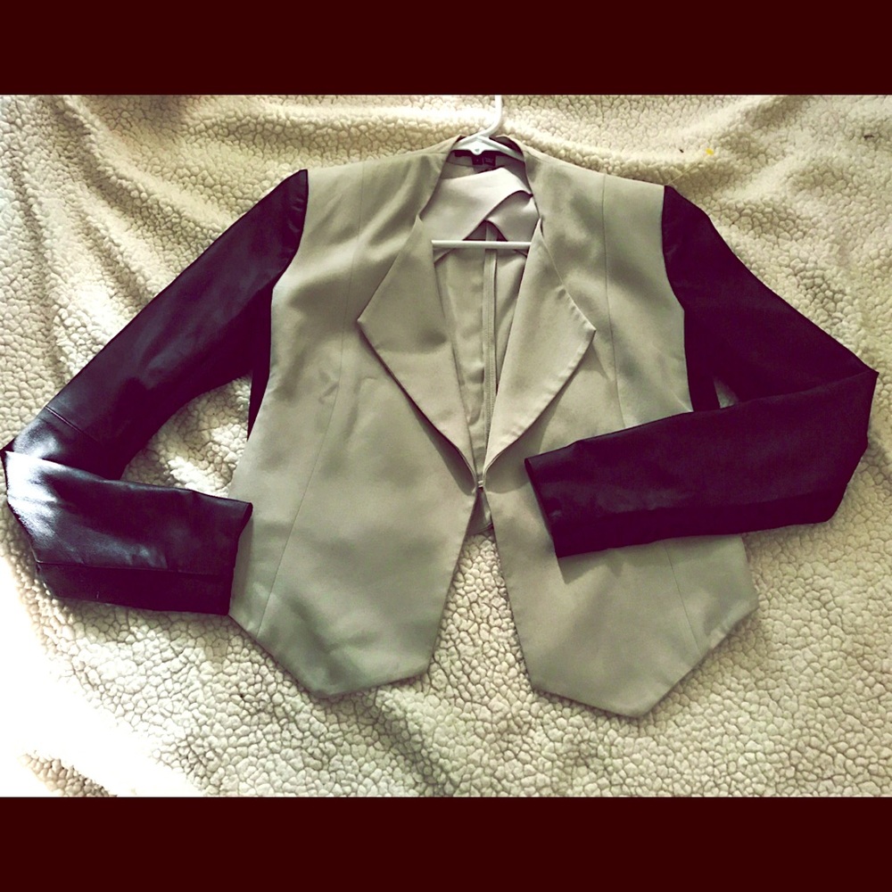 SOLD Theory Blazer with faux leather accents