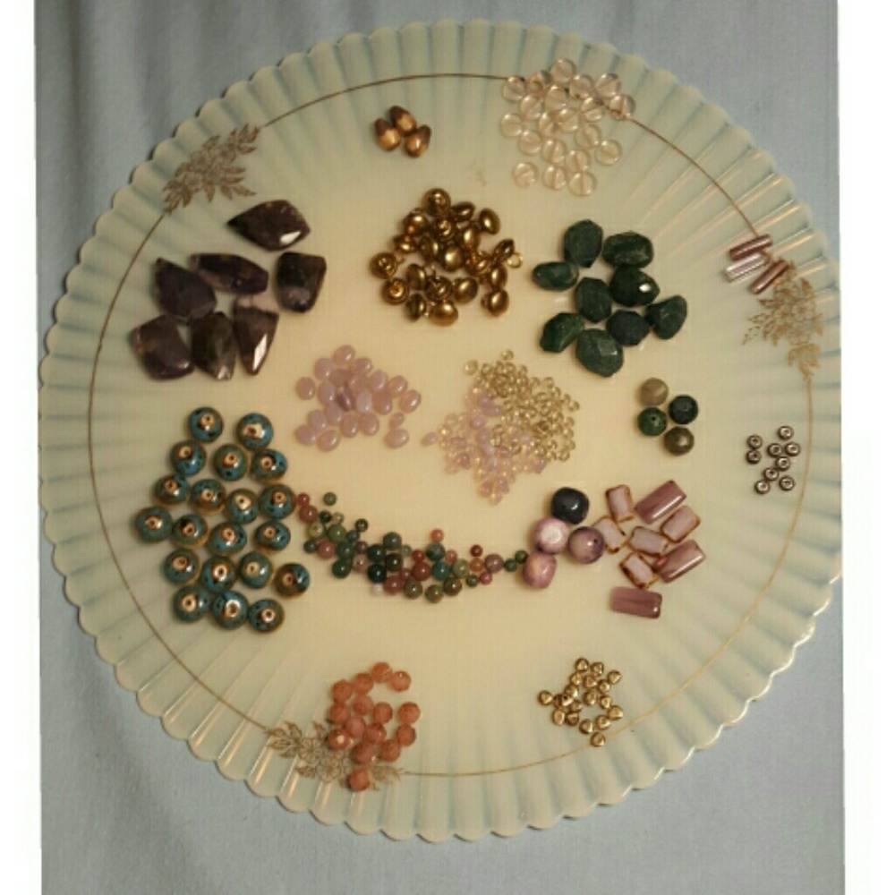 Collection of semi-precious stones and beads