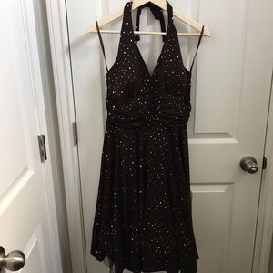 Sparkly Brown Halter Dress