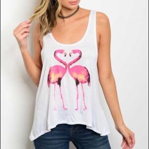 [1 LEFT!] Flamingo Print Tank Top