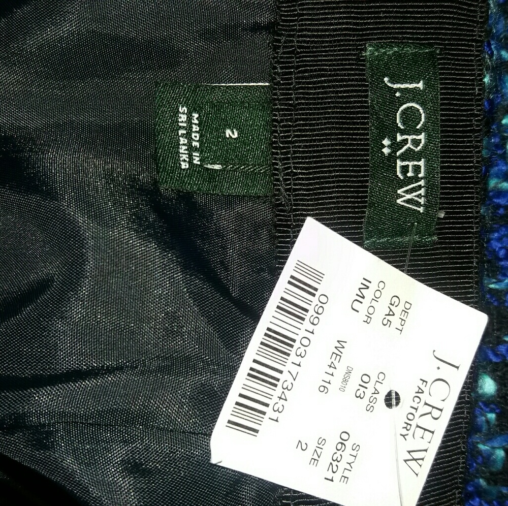 SOLD! HP NWT J. Crew Blue Skirt
