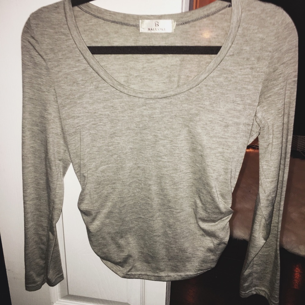 Grey scrunched long sleeve