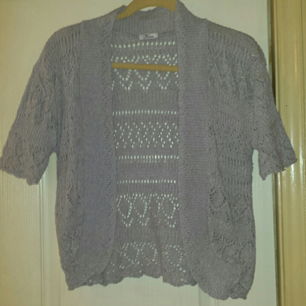 "Bina" Grey/Gray Shrug/Cardi. Size Medium/Lg