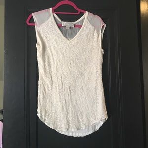 Lace Off White Tank
