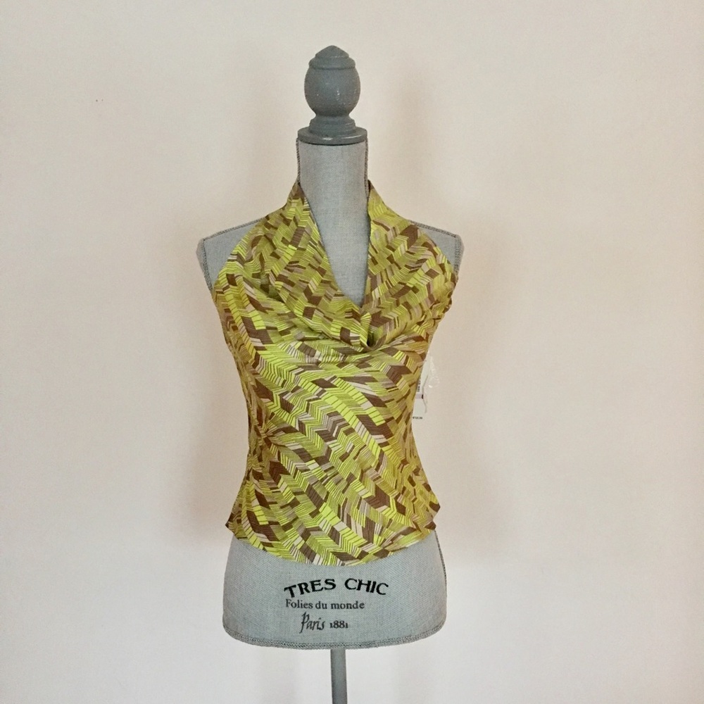 Bill Burns 100% silk halter  top, size 6
