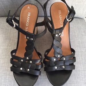 Franco Sarto Black Wedge Heels Sz 6