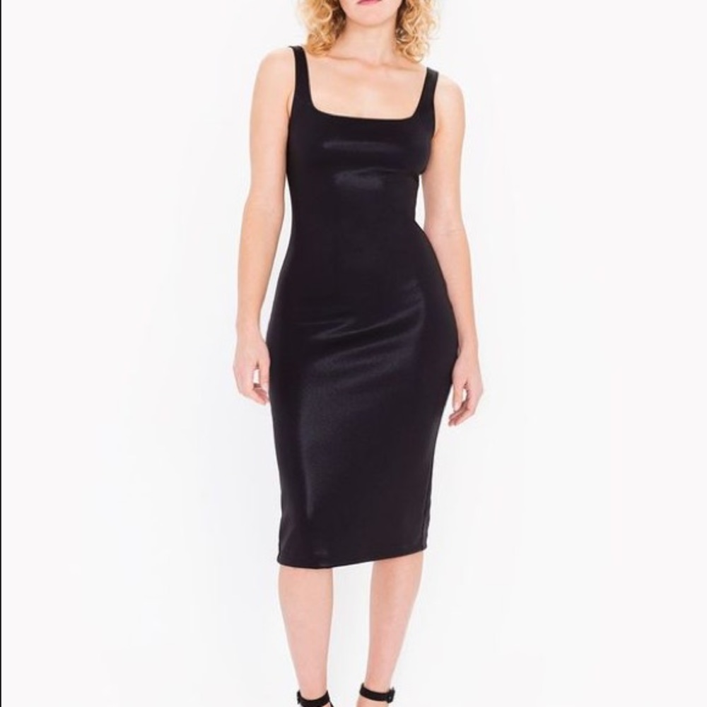 American Apparel pointe foil tank dress black m