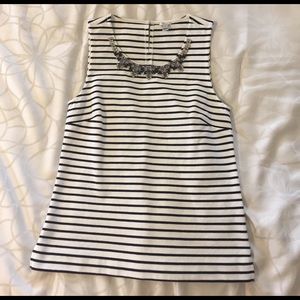 Jcrew striped shirt w/ jewel neckline