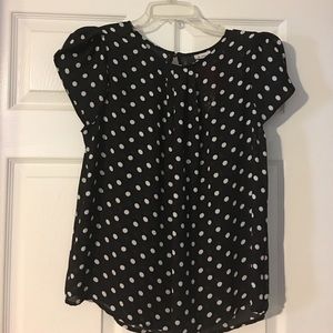 Agaci Black and White Polka Dot Blouse