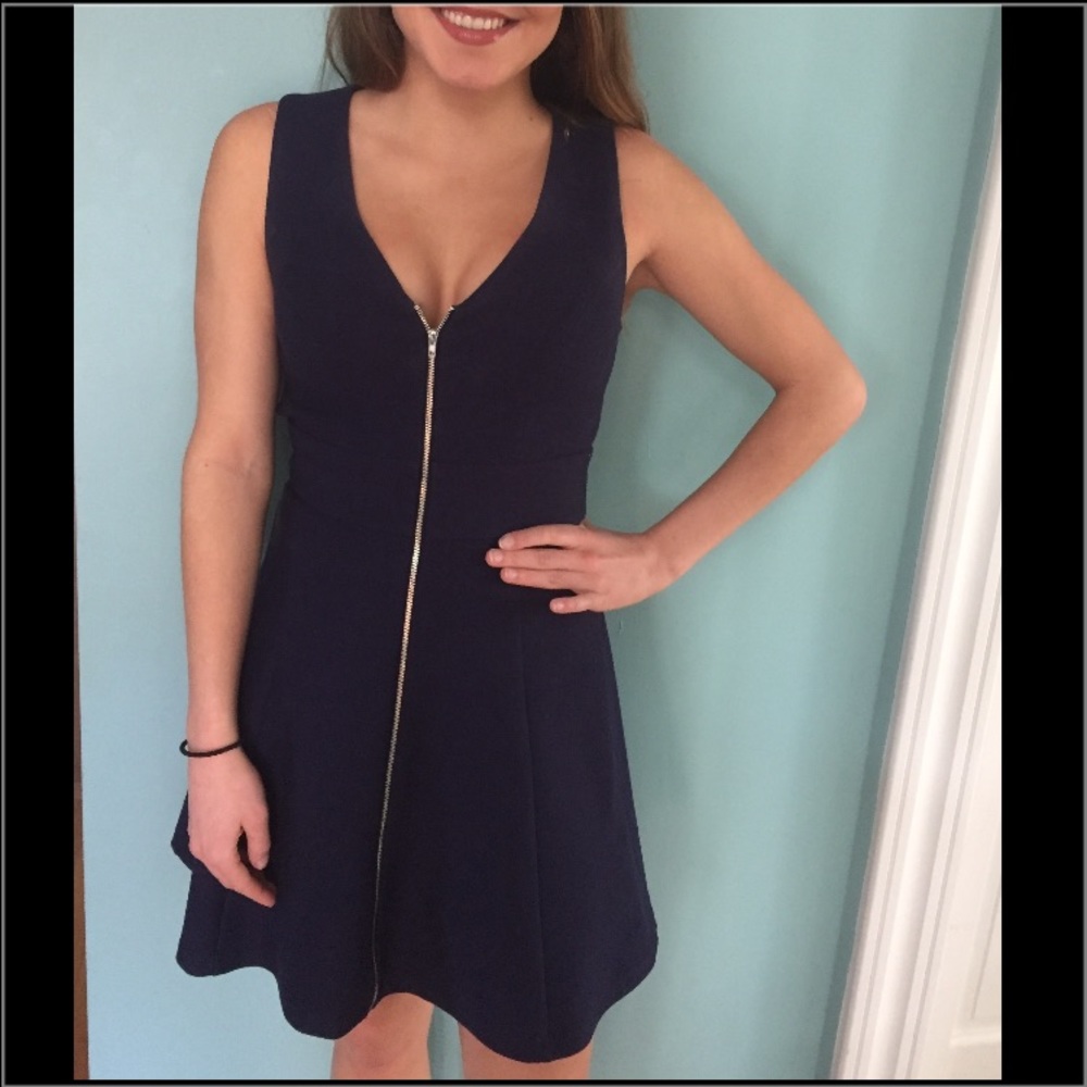 XS navy blue Adelyn Rae dress with full zipper