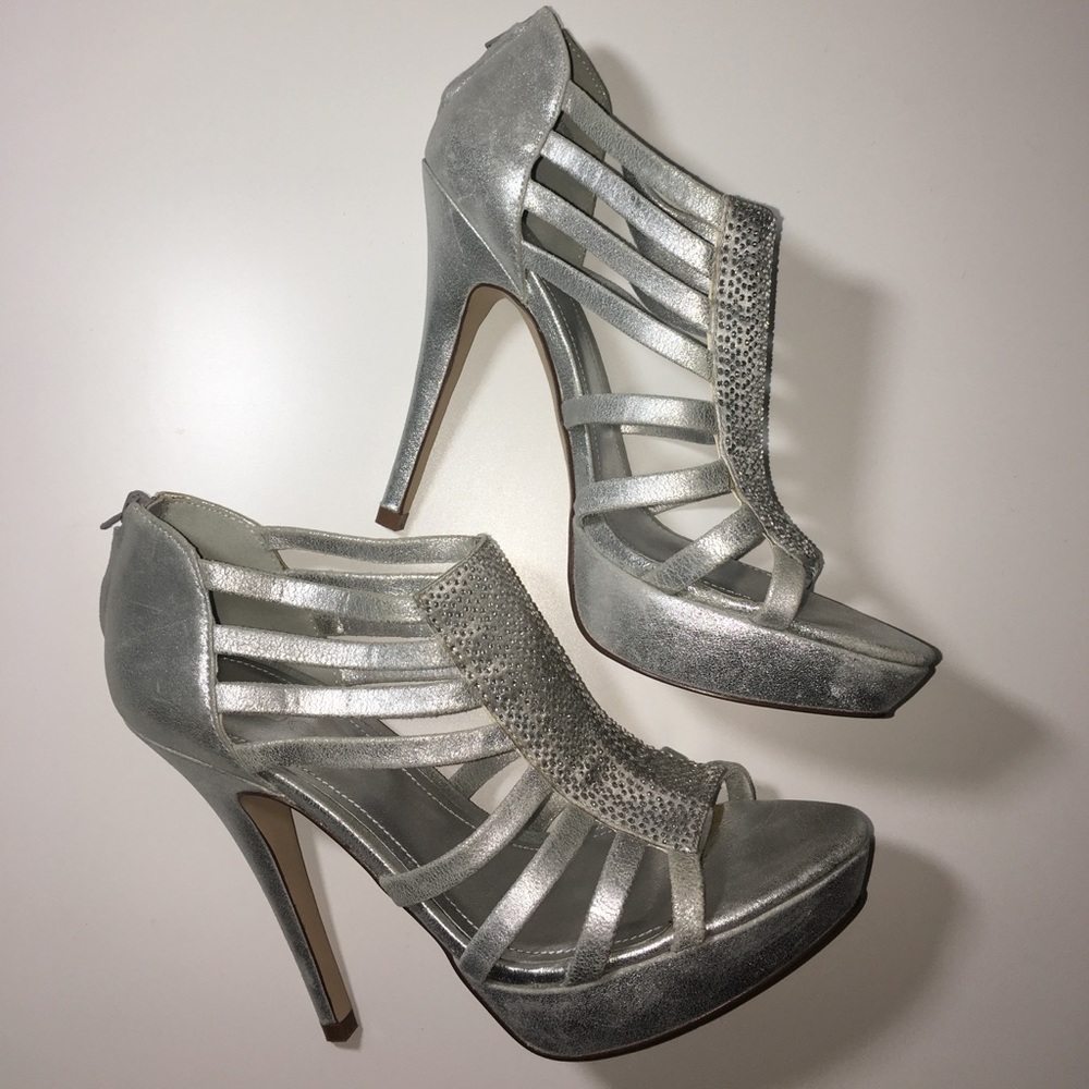Aldo Silver Strappy Sandals