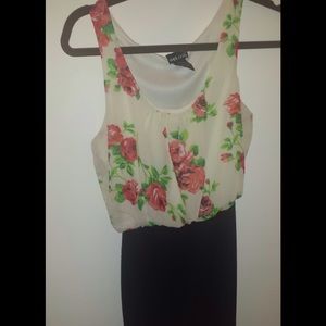 Floral dress with black skirt