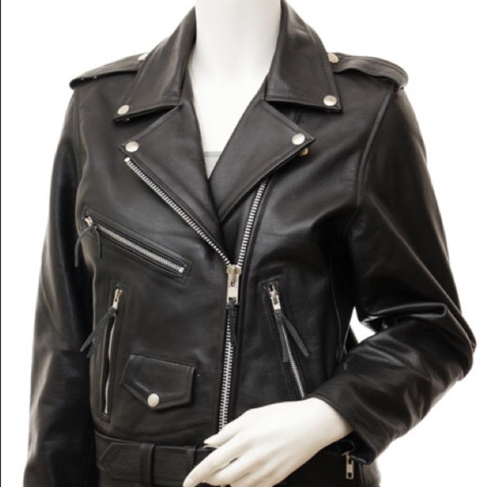 Black Genuine Leather Motorcycle Jacket
