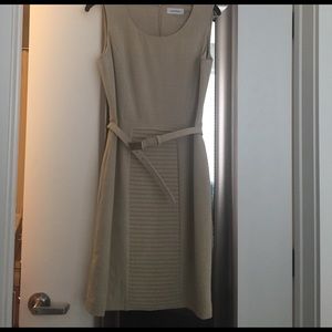 Calvin Klein lined tan suit dress