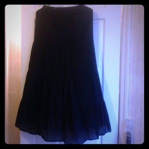 LONG tiered black skirt