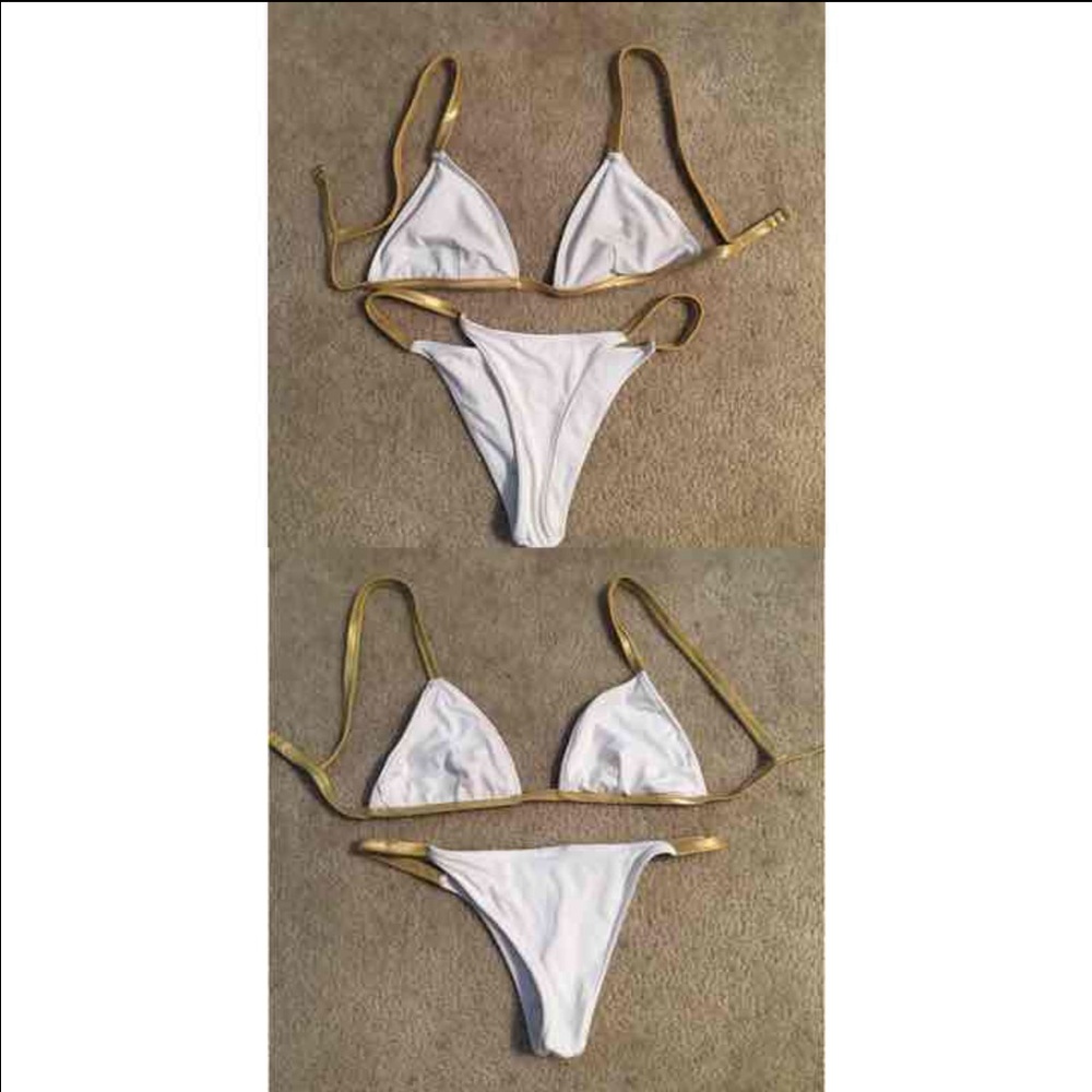 Gold/white Forever 21 bikini