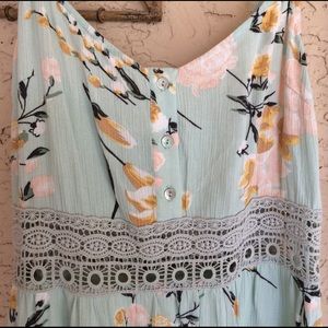 Forever21 floral maxi dress with crochet mid drift