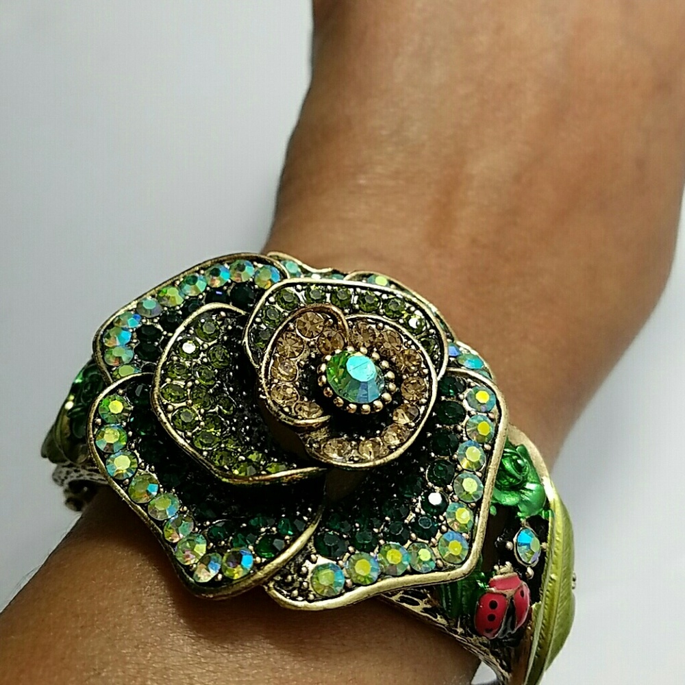 Fancy Elegant  Flower Design/ Ladybug Bracelet