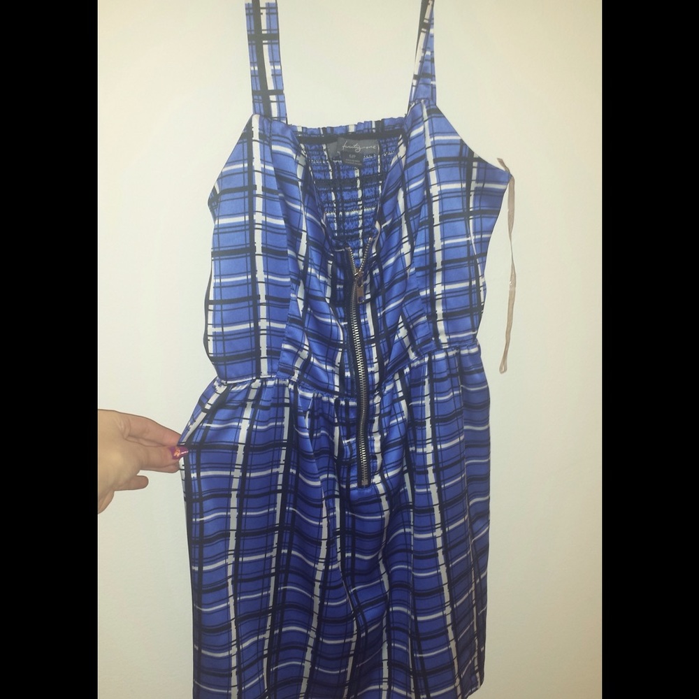 Blue plaid summer dress
