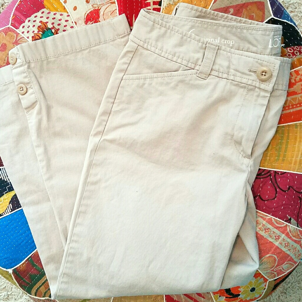 Original Crop Khaki Ann Taylor Loft Pants