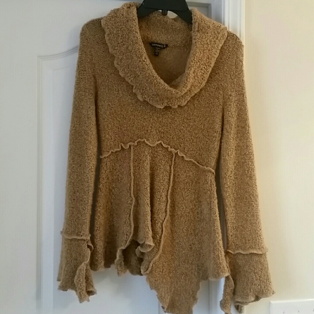 Asymmetrical Cowl Neck Sweater
