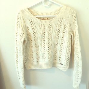 White knitted Hollister sweater. Worn once.