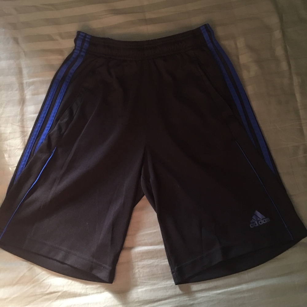 Black and Blue Adidas gym shorts