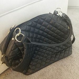 Black quilted handbag