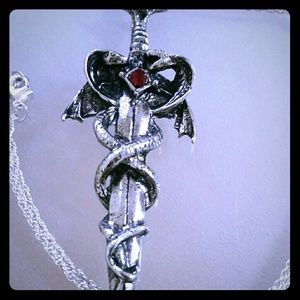 Unique 2 headed snake  necklace