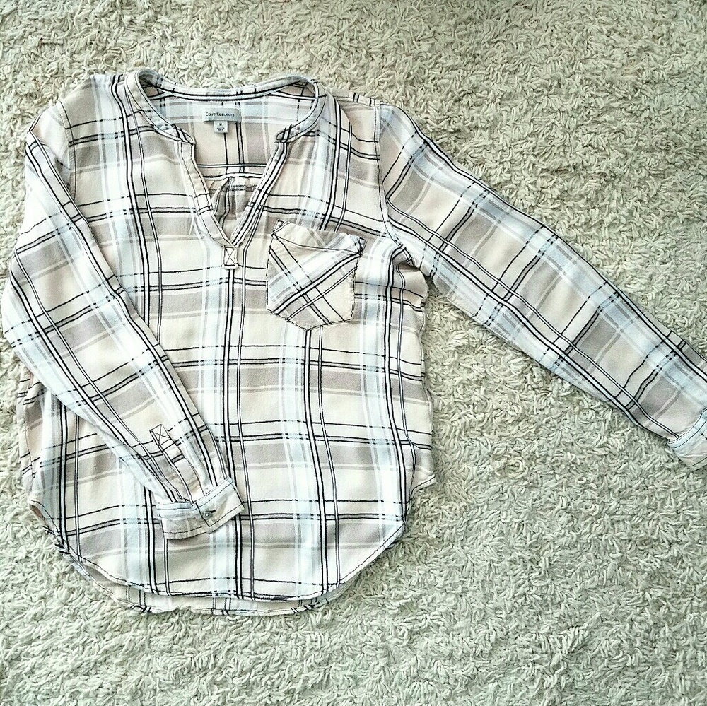 Flowy Flannel Calvin Klein Blouse