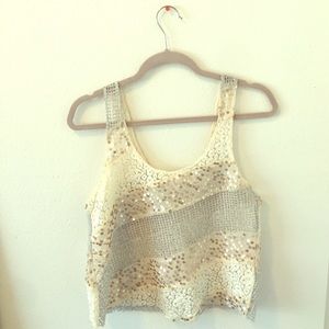 Free People. Never worn, sequenced crop tank