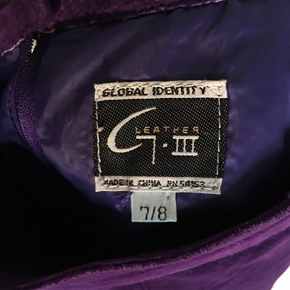 Vintage Global Identity Purple 100% leather skirt - Picture 3 of 3