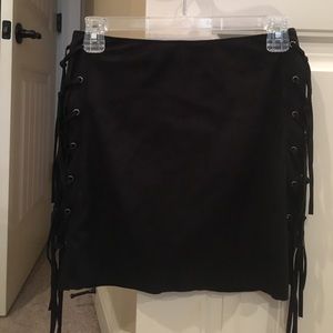SOLD NWOT Forever 21 suede fringe skirt
