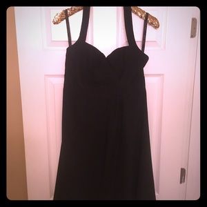 Black halter bridesmaid dress