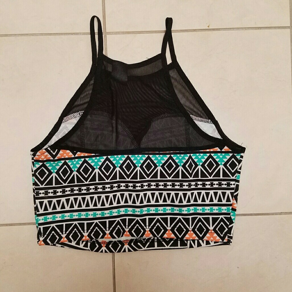 Mesh Aztec Crop Top - Picture 3 of 3
