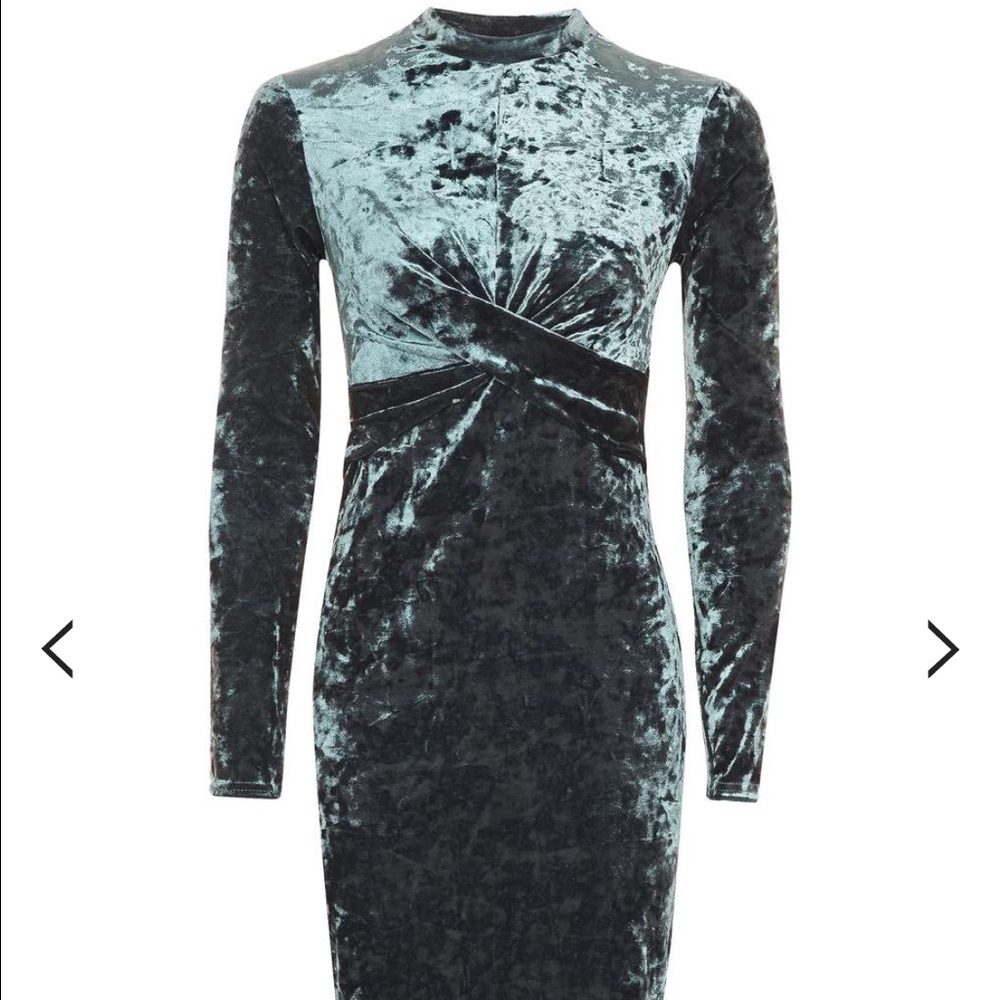 TOPSHOP Crushed velvet twist dress