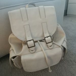 Cream backpack purse