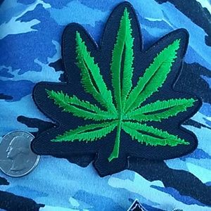 MARIJUANA LEAF IRON ON PATCH
