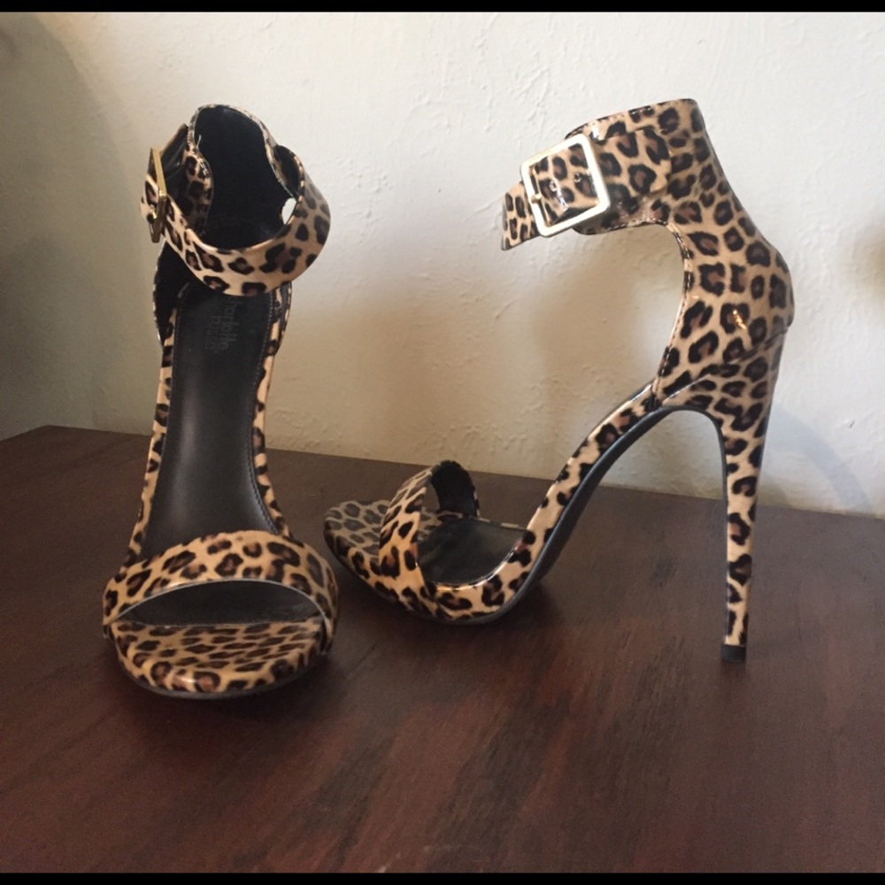 Leopard Print - gold buckle at ankle - Barely Worn