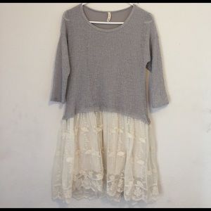 Adorable Lace Sweater Dress