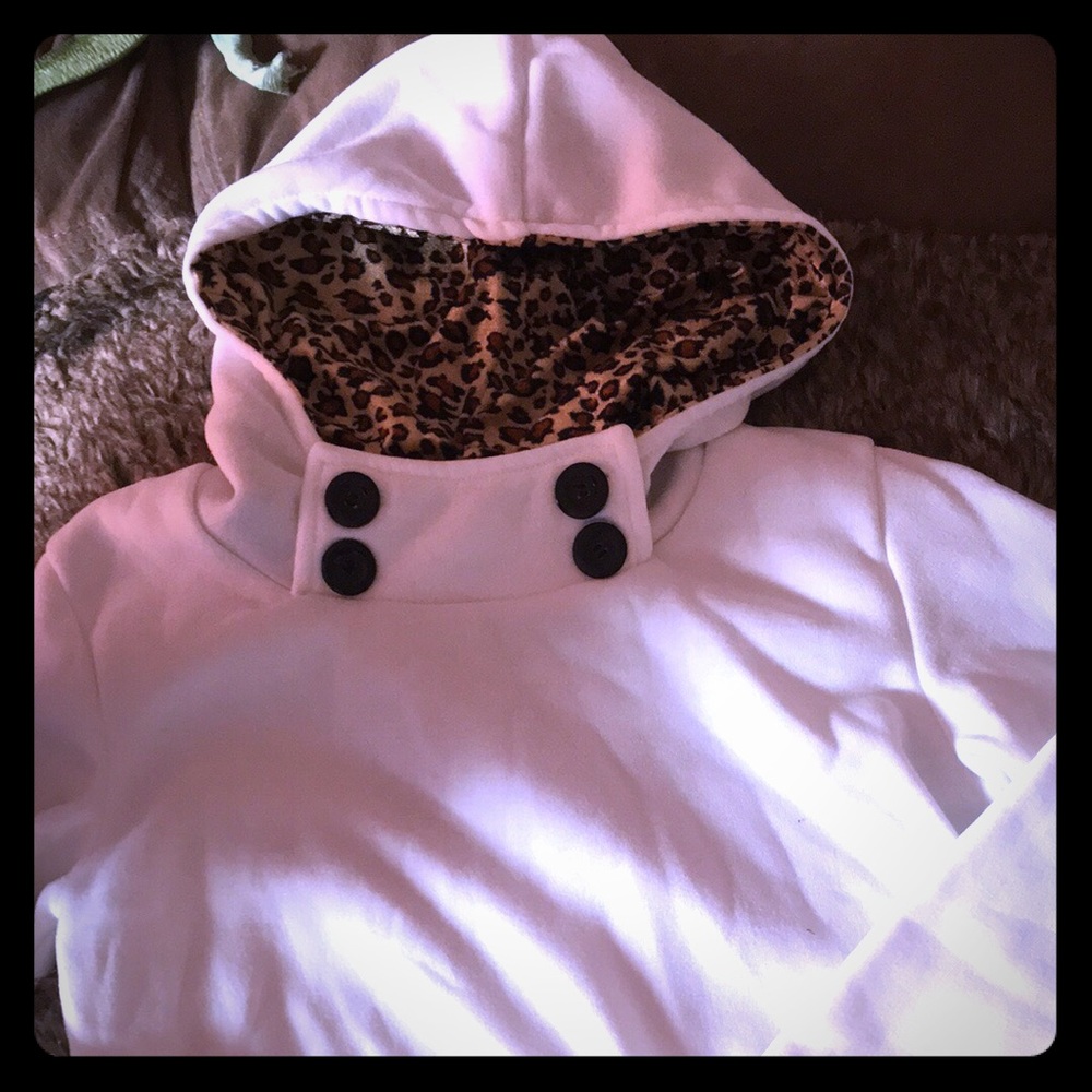 Boutique cheetah hood sweatshirt